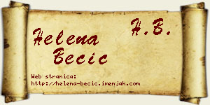 Helena Becić vizit kartica
